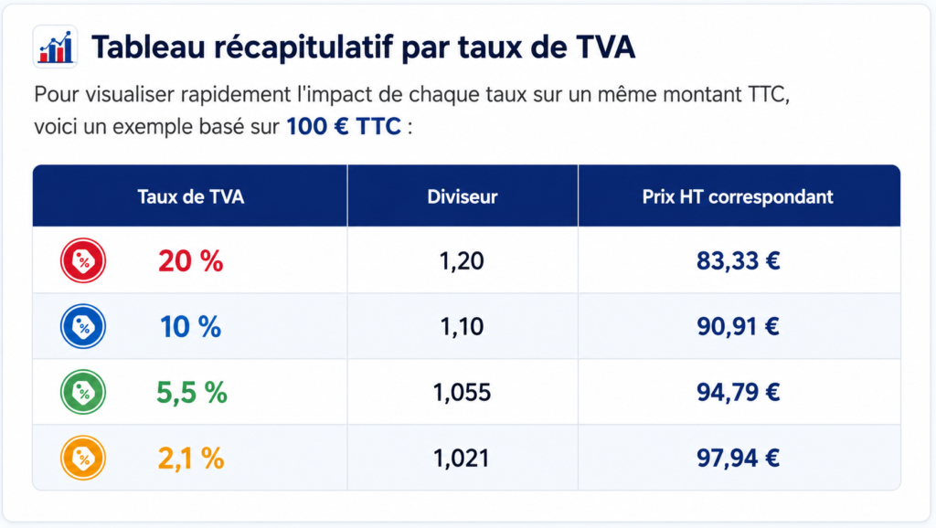 calculer le ht à partir du ttc