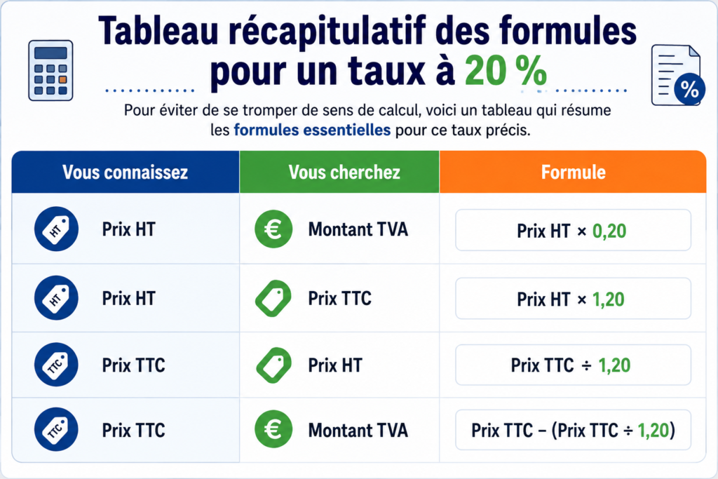 Calculer une TVA à 20 %